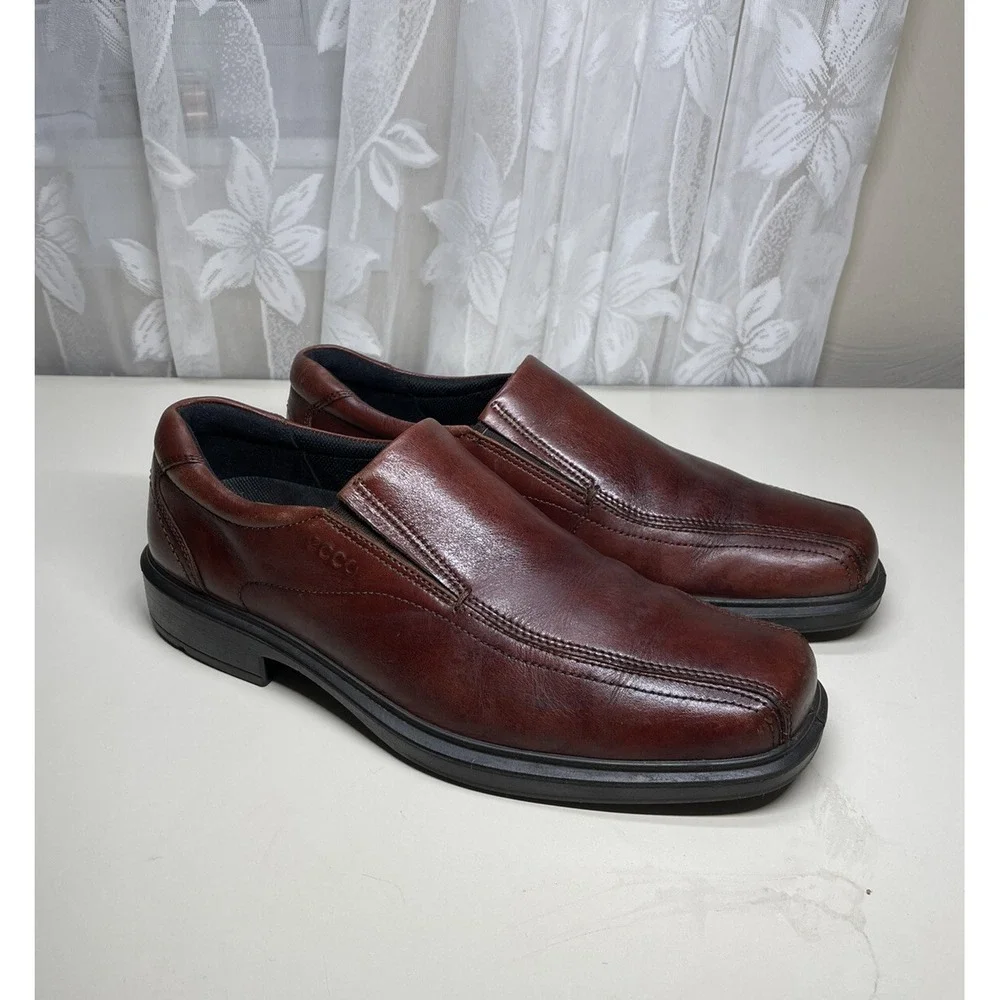 ECCO Shoes Sz Euro 45 ,US 11 -11,5 Brown Loafer Leather Men